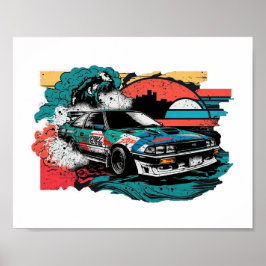 Kinder Junge Racer extreme Abenteuer. Japan Auto-J Poster