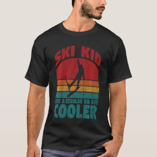 Kinder Junge Skier Sport Abfahrt Skifahren Jugend  T-Shirt