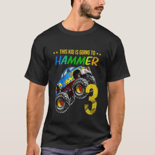 Kinder Jungen 3. Geburtstag Monster Truck Birthday T-Shirt