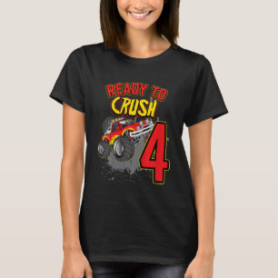 Kinder Jungen 4. Geburtstag Monster Truck Geburtst T-Shirt