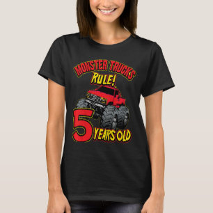 Kinder Jungen 5th Birthday Monster Truck Birthday T-Shirt