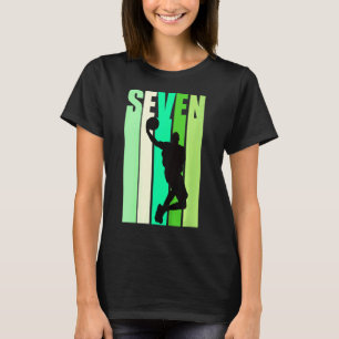 Kinder Jungen 7. Basketball Geburtstag 7 Retro Ein T-Shirt