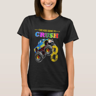 Kinder Jungen 8. Geburtstag Monster Truck Birthday T-Shirt
