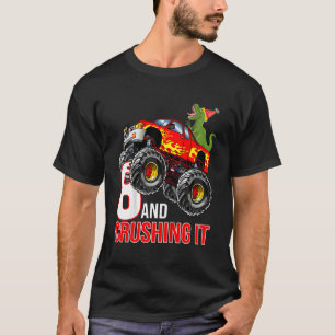 Kinder Jungen 8. Geburtstag Monster Truck Geburtst T-Shirt
