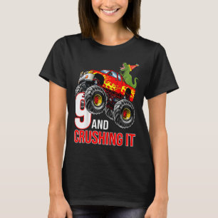 Kinder Jungen 9. Geburtstag Monster Truck Geburtst T-Shirt