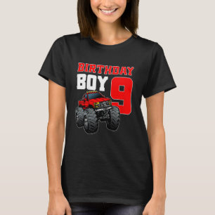 Kinder Jungen 9. Geburtstag Monster Truck Geburtst T-Shirt