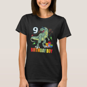 Kinder Jungen 9th Birthday Rex Dino Dinosaur Nine T-Shirt
