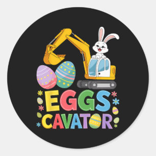 Kinder Jungen Eggscavator Ostereier Jagd Bau Runder Aufkleber