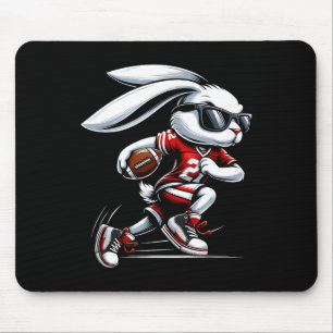 Kinder Jungen glücklich Ostern Bunny Playing Fußba Mousepad