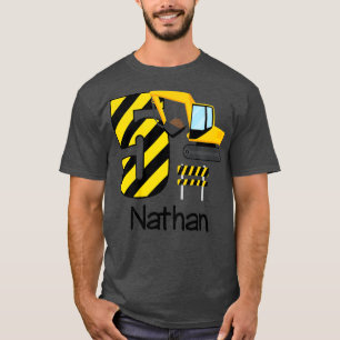 Kinder Jungen Konstruktion 5. Geburtstag Nathan 5  T-Shirt
