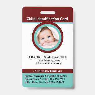 Kinder-Jungen-Mädchen-Foto-ID-Ausweis Ausweis