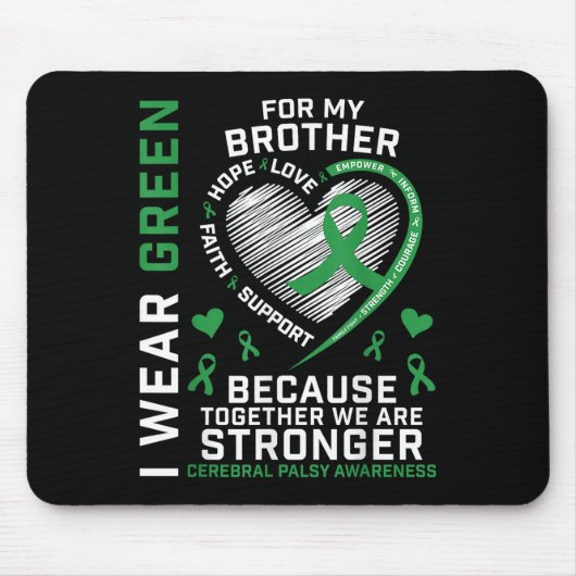 Kinder Jungen Mädchen Grüne Geschenke Bruder Cereb Mousepad (Vorne)