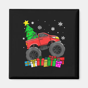 Kinder Jungen Monster Truck Weihnachtsbaum Schneef Magnet