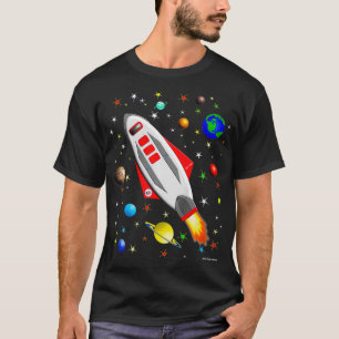 Kinder Jungen Phantastische Rakete im Weltraumsola T-Shirt