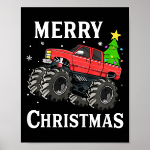 Kinder Jungen Weihnachten Monster Truck Kinder Frö Poster