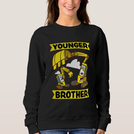 Kinder jüngerer Bruder 2023 Bagger Baggermaschine Sweatshirt (Vorderseite)