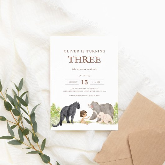 Kinder Jungle Birthday - Jungle Friends Geburtstag Einladung