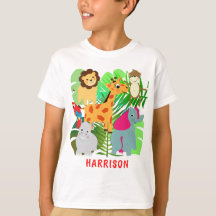 Kinder Jungle Safari Cartoon Tiere Personalisiert