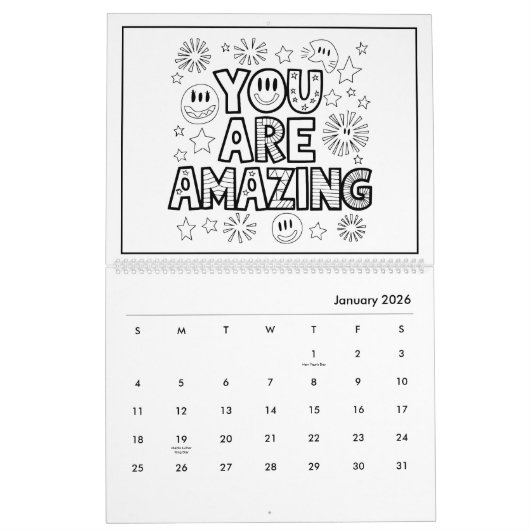 Kinder - Kalender mit Inspirationsfarben (Jan 2026)