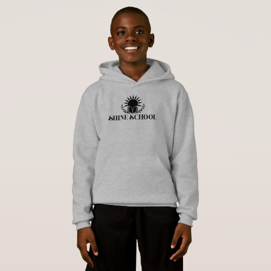 Kinder Kapuzenpullover schwarzes Logo Hoodie (Vorne ganz)