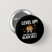 Kinder Karate Uniform Schwarz Gürtel Auszeichnung Button (Vorne & Hinten)