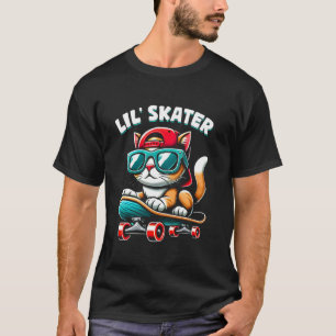Kinder Katze Auf Einem Skateboard Skater Jungen T-Shirt