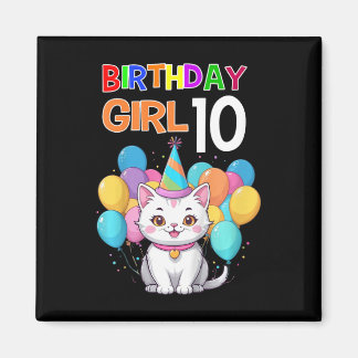 Kinder Katze Geburtstag 10 Geburtstagsparty Girls Magnet