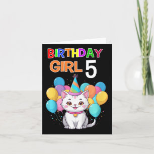 Kinder Katze Geburtstag 5 Geburtstagsparty Girls 5 Karte