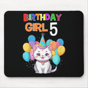 Kinder Katze Geburtstag 5 Geburtstagsparty Girls 5 Mousepad