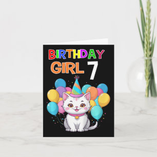 Kinder Katze Geburtstag 7 Geburtstagsparty Girls 7 Karte