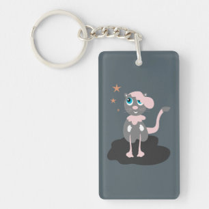 Kinder Katzen Illustration Süße Cartoon-Katze Schlüsselanhänger