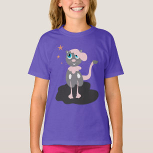 Kinder Katzen Illustration Süße Cartoon Katze T-Shirt
