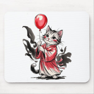Kinder Katzen Malerei Kunst Ballon Künstler Fortun Mousepad