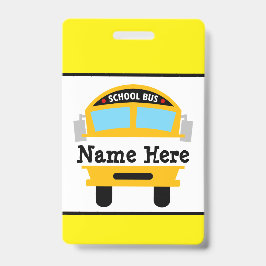 Kinder kehren zur Schule Bus Namensschild personal Ausweis