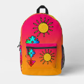 Kinder Kids Rainbow Bedruckter Rucksack (Vorderseite)