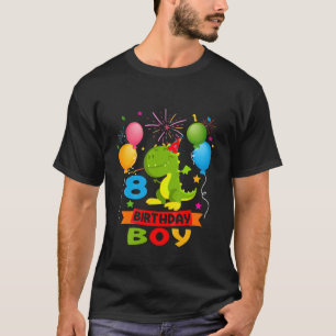 Kinder Kinder 365 8. Geburtstag Junge 8 Jahre Dino T-Shirt