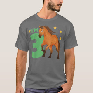 Kinder Kinder 3. Geburtstag Pferd 3 Jahre alt R T-Shirt