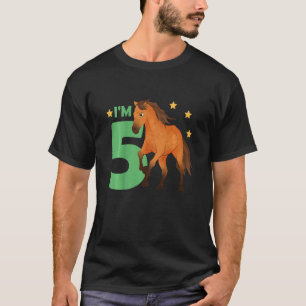 Kinder Kinder 5. Geburtstag Pferd 5 Jahre alt Ri T-Shirt