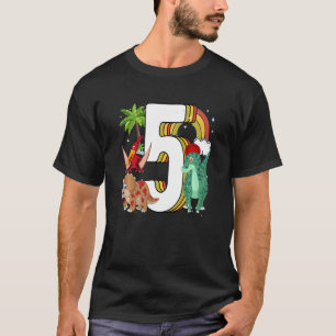 Kinder Kinder 5 Jahre Geburtstag 5 Jahre mit Dino  T-Shirt