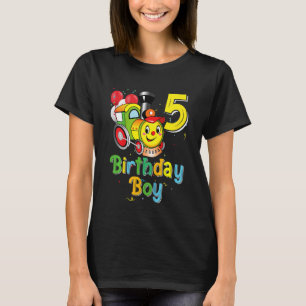 Kinder Kinder 5th Birthday Train Boys Girls 5 Year T-Shirt