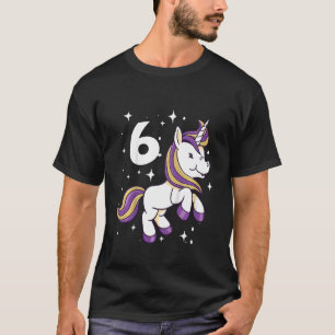 Kinder Kinder 6 Geburtstag Mädchen 6 Jahre Einhorn T-Shirt