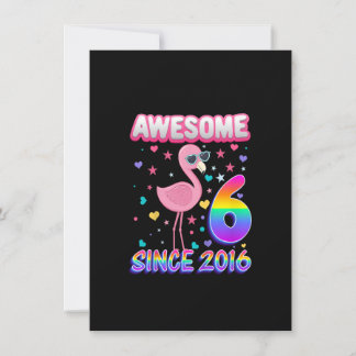 Kinder Kinder 6 Geburtstagsparty Flamingo Girl 6 J Einladung