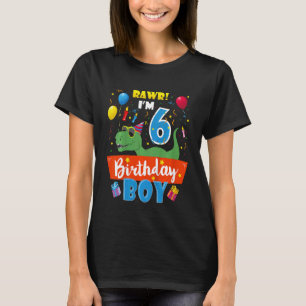 Kinder Kinder 6 Jahre alt Dino Liebe 6. Geburtstag T-Shirt