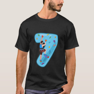 Kinder Kinder 7 Jahre alter Rock Climbing 7th Birt T-Shirt