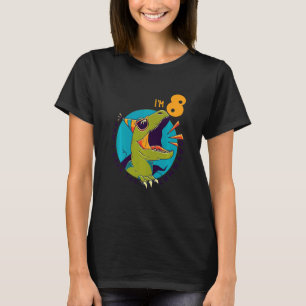 Kinder Kinder Acht 8 Jahre 8. Geburtstag Rex Dinos T-Shirt