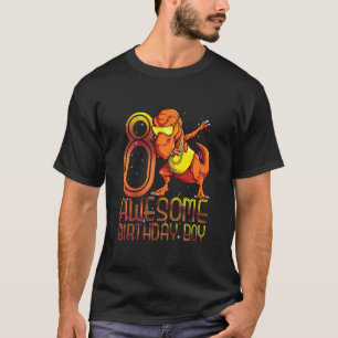 Kinder Kinder Dabbing T Rex Dinosaur 8. Geburtstag T-Shirt