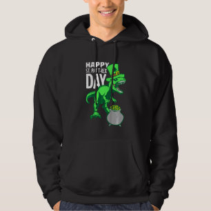 Kinder Kinder Happy St Pat Trex Day Dino Patricks  Hoodie