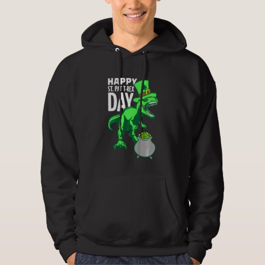 Kinder Kinder Happy St Pat Trex Day Dino Patricks  Hoodie (Vorderseite)