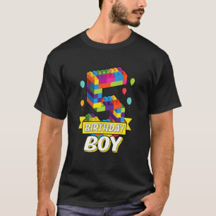 Kinder Kinder Kinder 5 Jahre alt Gebäude Blocks 5. T-Shirt