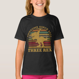 Kinder Kinder Kinder Drei Rex 3. Geburtstag Dritte T-Shirt